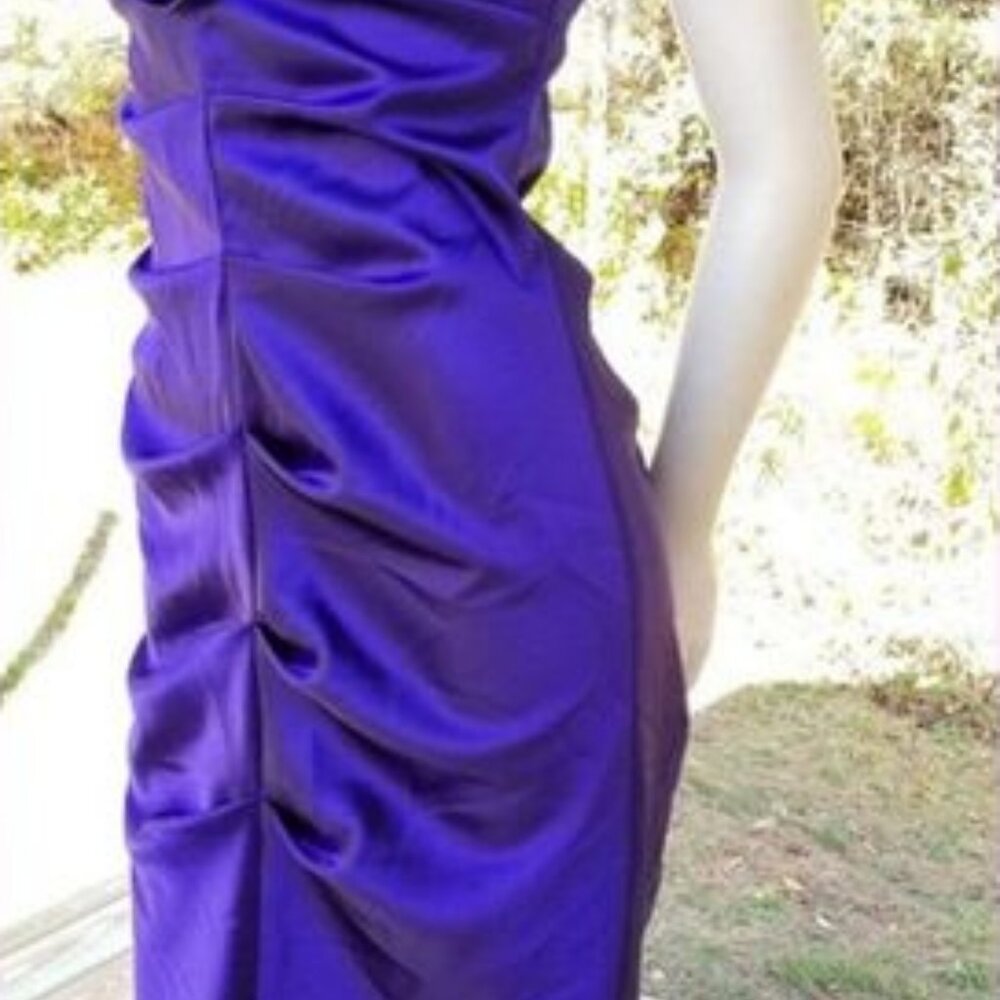 DJ-Jaz Formal Purple Satin Sleeveless Cocktail Prom Dress sz 4